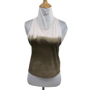 Athleta Tank Top Womens M Medium Shanti Watercolor High Neck Racerback Cropped